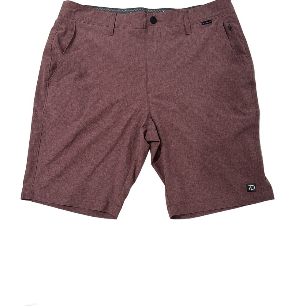 7 Diamonds Burgundy Flat Front Shorts Modern